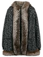 Valentino Pre-owned Leopard Print Fur Coat - Grey