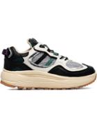 Eytys White, Black And Green Turbo Suede And Mesh Sneakers
