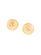 Chanel Vintage Quilted Round Earrings - Metallic