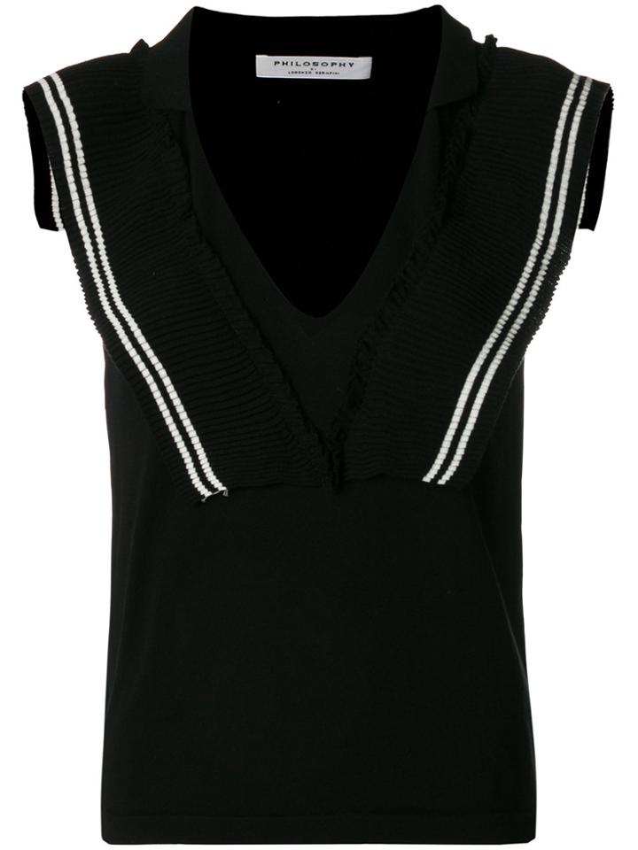 Philosophy Di Lorenzo Serafini V-neck Knit Top - Black