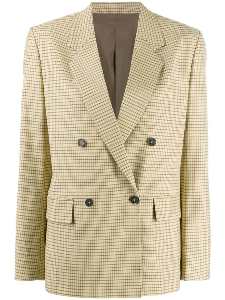 J.lindeberg Checked Double-breasted Blazer - Yellow