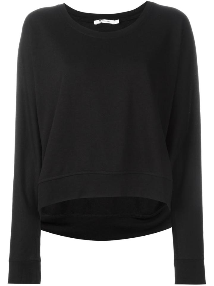 T By Alexander Wang Scoop Neck Jumper, Women's, Size: M, Black, Polyester/rayon
