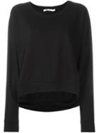 T By Alexander Wang Scoop Neck Jumper, Women's, Size: M, Black, Polyester/rayon