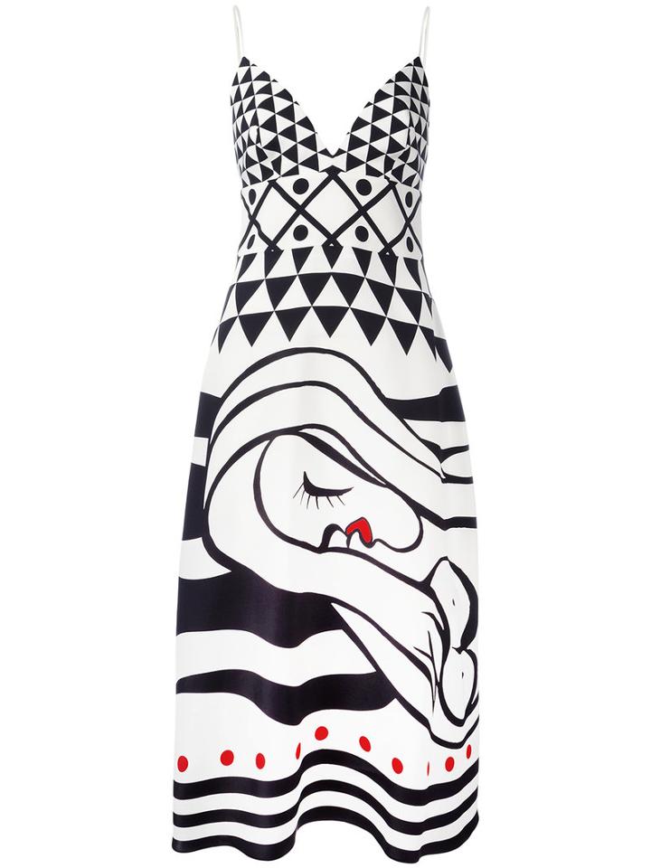 La Mania Multi Prints Dress, Size: 38, Black, Silk/polyester/spandex/elastane
