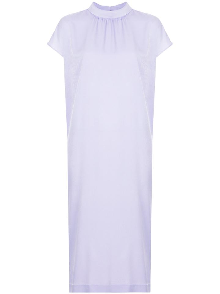 G.v.g.v. Satin High Neck Short Sleeve Dress - Pink & Purple