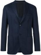 Z Zegna Jacquard Blazer Jacket, Men's, Size: 48, Blue, Cupro/wool