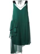 No21 Chiffon Asymmetric Hem Dress, Women's, Size: 44, Green, Silk/acetate