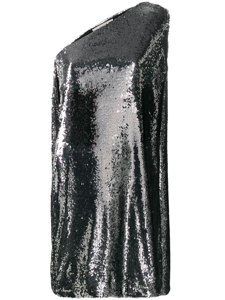 Stella Mccartney Sequined One-shoulder Dress - Silver