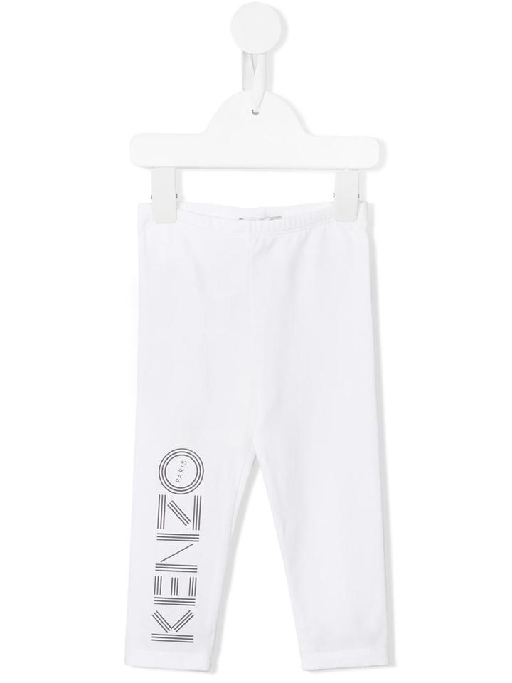 Kenzo Kids - Logo Print Leggings - Kids - Cotton/spandex/elastane - 9 Mth, White