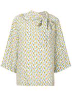 Marni Bow Front Printed Top - White