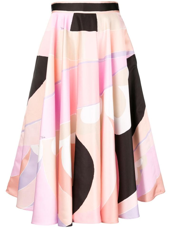 Emilio Pucci Printed Midi Skirt - Pink