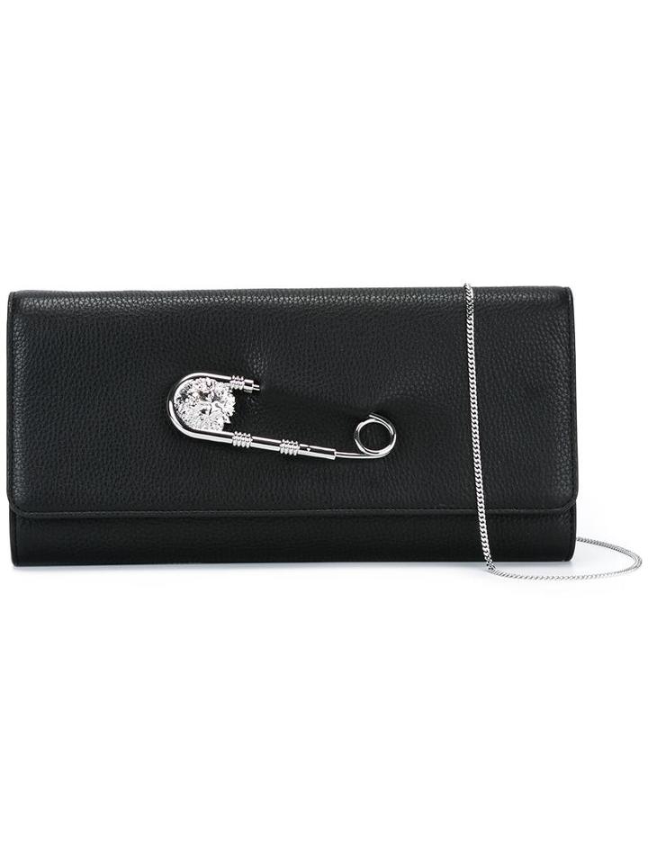 Versus Chain Strap Shoulder Bag, Women's, Black, Calf Leather/nickel
