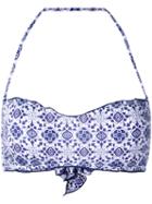 Mc2 Saint Barth - 'libra' Printed Bikini Top - Women - Polyamide/spandex/elastane - S, Blue, Polyamide/spandex/elastane
