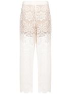 Erika Cavallini Sheer Floral Net Trousers - Neutrals