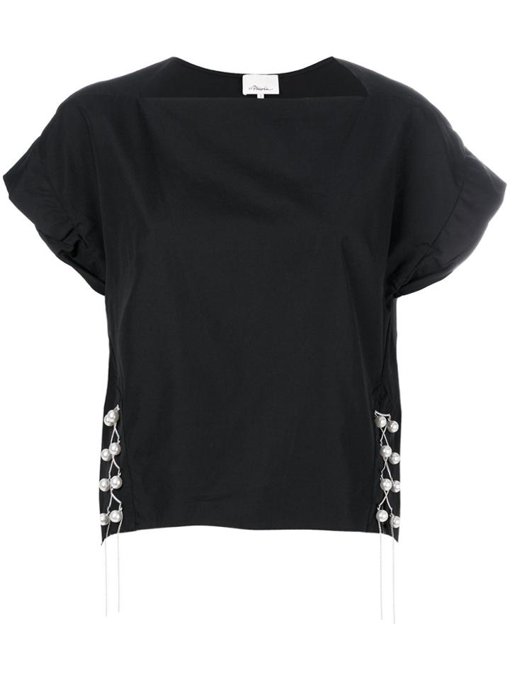 3.1 Phillip Lim Top With Pearl Chains - Black