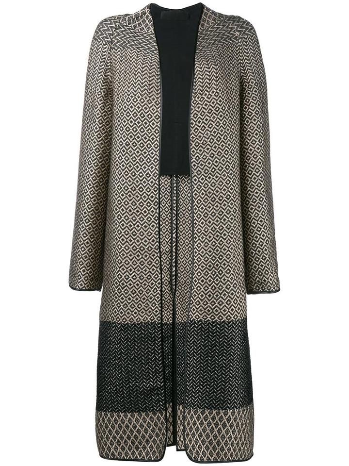 Haider Ackermann Geometric Jacquard Coat, Women's, Size: 38, Black, Cotton/acrylic/polyamide/virgin Wool