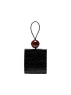 By Far Black Mock Croc Ball Bracelet Bag