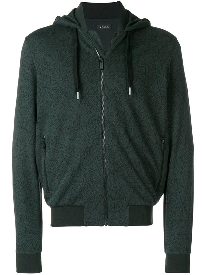 Z Zegna Zipped Hoodie - Green