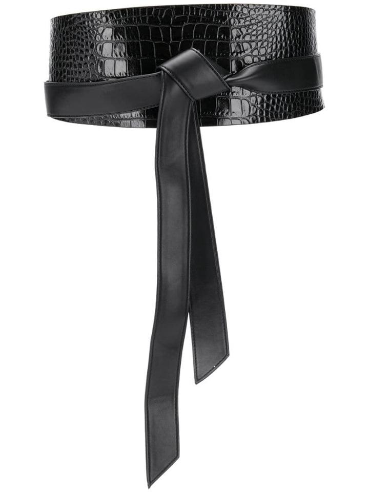 Pinko Embossed Croc Effect Belt - Black
