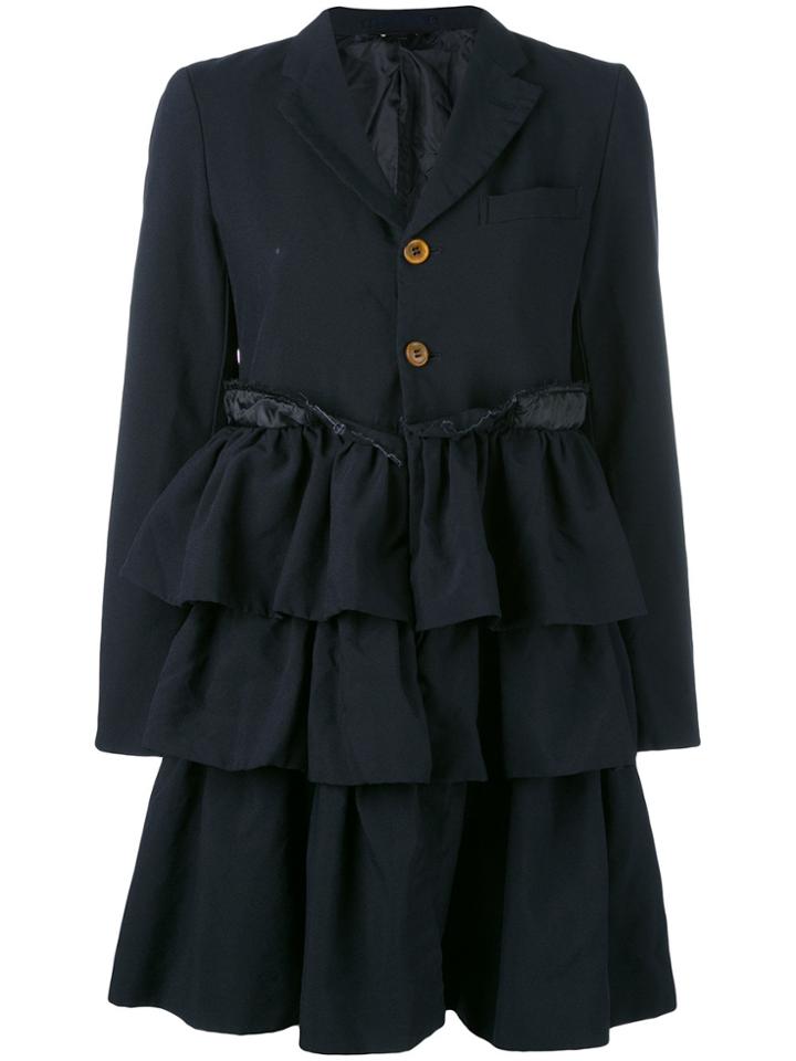 Comme Des Garçons Ruffled Skirt Coat - Blue