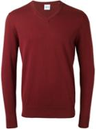 Aspesi V Neck Sweater, Men's, Size: 54, Red, Cotton