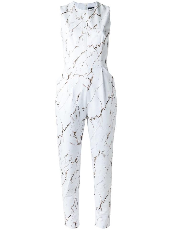 Andrea Marques All-over Print Jumpsuit, Women's, Size: 40, White, Cotton/spandex/elastane