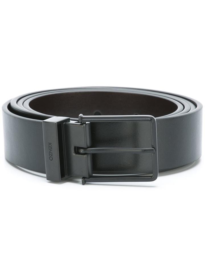 Kenzo Interchangeable Buckle Belt, Men's, Size: Medium, Black, Calf Leather