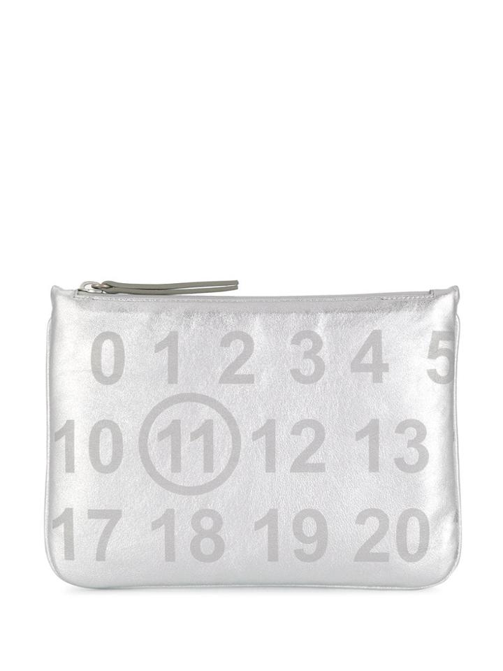 Maison Margiela Logo Envelope Clutch - Silver