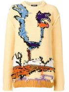 Calvin Klein 205w39nyc Road Runner Intarsia Jumper - Neutrals