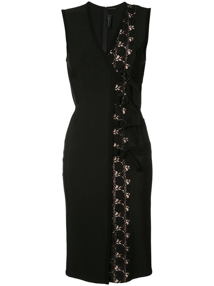 Yigal Azrouel Belted Shift Dress, Women's, Size: 6, Black, Spandex/elastane/viscose/polyimide