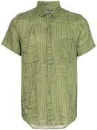 Frescobol Carioca Antonio Printed Linen Shirt - Green