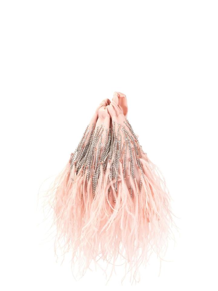 Ingie Paris Embellished Fringed Tote - Pink