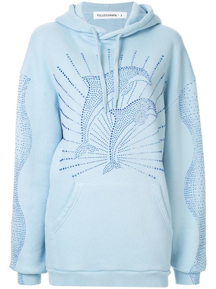 Filles A Papa Rhinestone Dolphin Hoodie - Blue