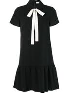 Red Valentino Bow Tie Neck Dress - Black