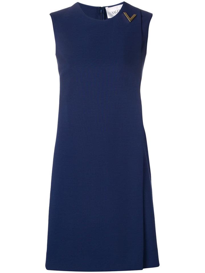 Valentino V Hardware Shift Dress - Blue