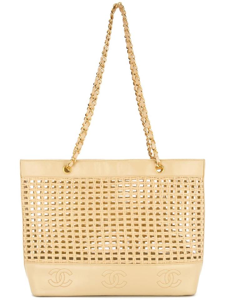 Chanel Pre-owned Mesh Motif Chain Strap Tote - Neutrals