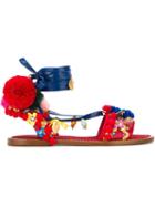 Dolce & Gabbana Pom-pom Embellished Sandals
