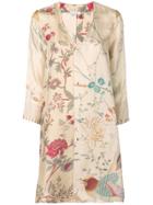 Pierre-louis Mascia Floral Flared Mini Dress - Neutrals