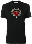 Amen Embellished Heart And Dagger T-shirt - Black
