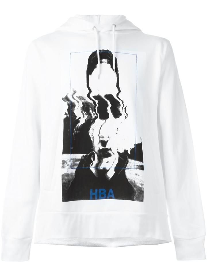Hood By Air Abstract Print Hoodie, Men's, Size: Small, White, Cotton