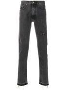 Paura Metallic Thread Slim-fit Jeans - Black