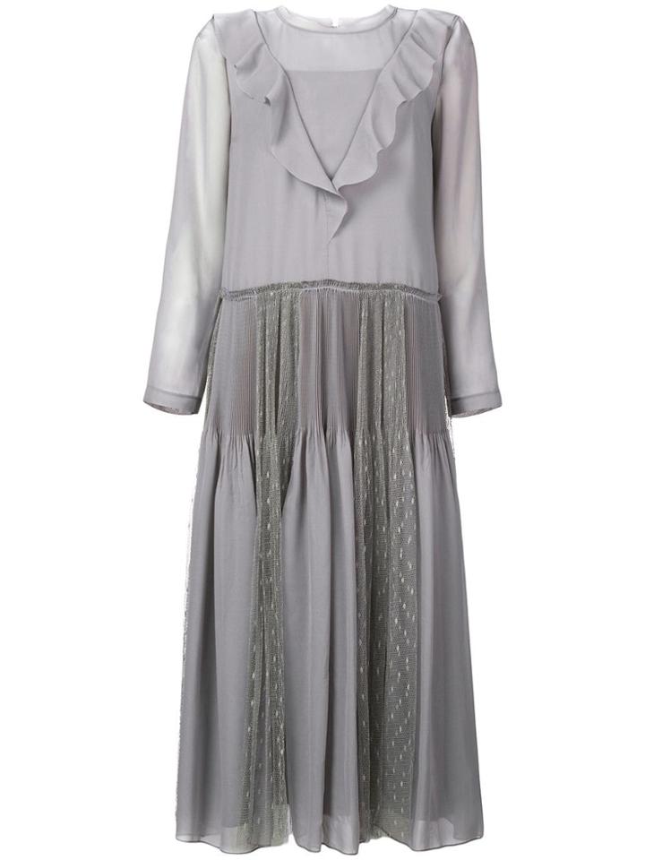 Red Valentino Red Valentino Frilly Midi Dress - Grey
