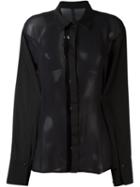 Ilaria Nistri Curved Hem Shirt, Women's, Size: 46, Black, Viscose/cotton/silk