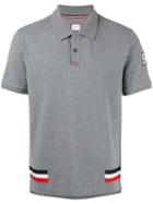 Moncler Gamme Bleu Tri-colour Stripe Polo Shirt, Men's, Size: Medium, Grey, Cotton