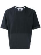 Lot78 Two-tone Boxy Sweat Top, Men's, Size: Medium, Blue, Cotton/spandex/elastane