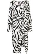 Oscar De La Renta Zebra Print Wrap Dress - White