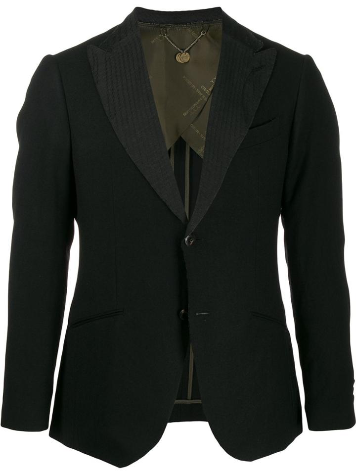 Maurizio Miri Contrast-lapel Blazer - Black
