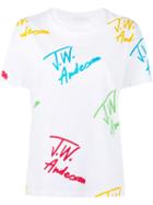 J.w.anderson Signature Print T-shirt, Women's, Size: Large, White, Cotton