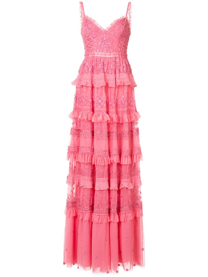Needle & Thread Tiered Gown - Pink & Purple