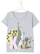 Kenzo Kids - Logo Print T-shirt - Kids - Cotton/spandex/elastane - 14 Yrs, Grey
